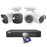 ANNKE 8CH 5MP Lite Surveillance Security Camera System 1TB Hard Drive with 2pcs 1920TVL PIR Security Cameras and 2pcs 1080P CCTV Cameras, PIR Motion Detection, White Light Alarm, Remote Access - E200