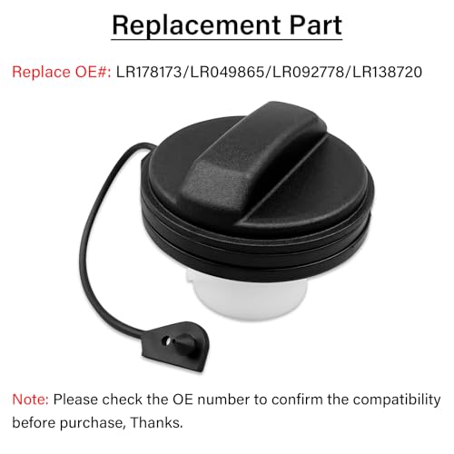 Image of Gas Cap, Fuel Cap Fit for Range Rover Evoque 2014-2021 Range Rover Sport 2015-2021 Velar 2018-2021 Discovery Sport 2017-2021 Land Rover Defender, Replace Part LR178173 LR138720 Fuel Tank Filler