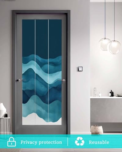 Window Privacy Film Teal Ombre Stained Glass 19.6"x39.3" miniatura 5