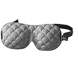 Bucky Ultralight Comfortable Contoured Travel and Sleep Eye Mask, Gray Scallop, One Size
