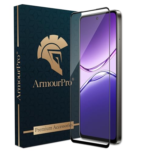 Image of ArmourPro Military Grade Gorilla Tempered Glass Screen Protector Compatible For Oppo A5 Pro (6.67 Inch) With Easy Installation Kit| Edge To Edge Coverage |Black