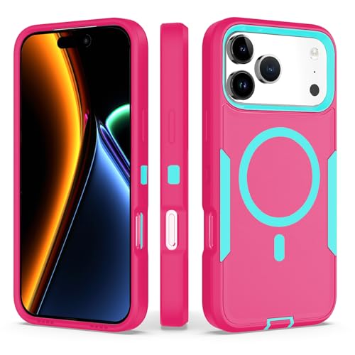 showdd Designed for iPhone 17 Pro Max Case,Magnetic,Double Protection,Tough Durable,Compatible with MagSafe,Detachable Back Clip,Dustproof,No Fading,No Yellowing,Non-Slip,for Men Women,Rose Red by showdd - Used condition - Image 7