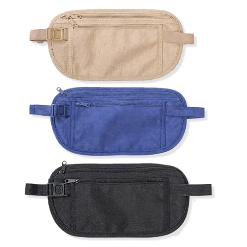 COYUN Pochette Secrète,Lot de 3 Ceintures Cachées,Pochette Voyage,Ceinture Anti-Vol,Ceinture de...