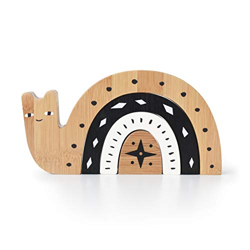 Image of Wee Gallery Bamboo Nesting Snail, Building and Stacking Blocks, Arc Stacker and Balance Toy for Child Motor Skills, Problem Solving, Play, and Nursery Decor (for Kids Age 18 Months and up)