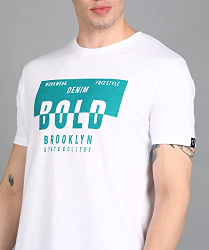 Image of Urbano Fashion Men's Graphic Printed Round Neck Half Sleeve Slim Fit Cotton T-Shirt