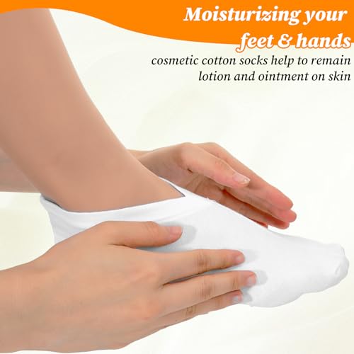 Yuanan 6 Pairs Moisturizing Socks Gloves Set, Spa Foot Moisturizer Socks & Cotton Lotion Gloves for Overnight Hydration, Repair Dry Hands & Feet, Rough Cracked Skin Treatment(Each 3)
