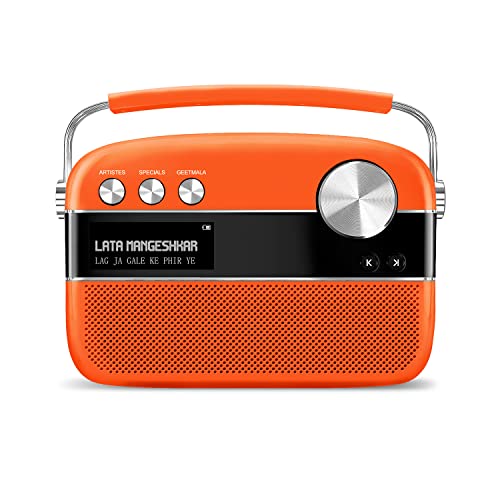 Image of Saregama Carvaan Premium Hindi - Portable Music Player with 5000 Preloaded Songs, FM /BT /AUX (Candy Orange)