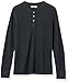 Goodthreads Men's Long-Sleeve Slub Thermal Henley, Charcoal Heather, Large