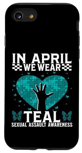 In April We Wear Teal Sexual Assault Awareness Gifts Women �X�}�z�P�[�X iPhone SE (2020) / 7 / 8 �p