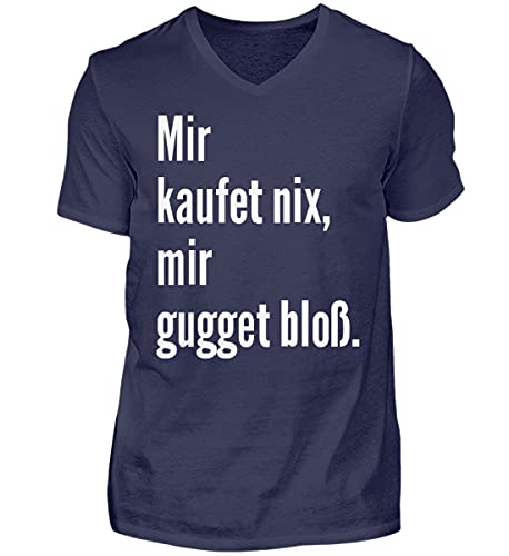 T-shirt col V Homme Large Bleu - Tissu Confortable Anti-Déformation