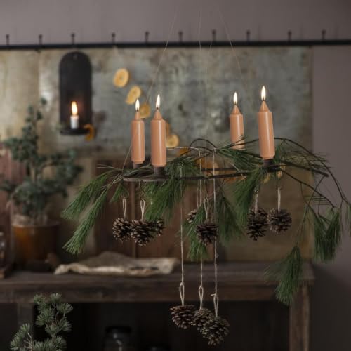 Image of 5 Inch Light Brown Unscented Short Taper Candles 4 Pcs