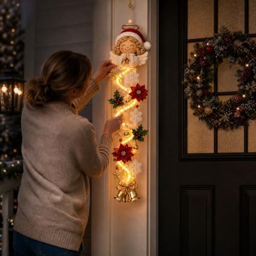 Christmas Hanging Decorations with Light Crochet Santa LED Hanging Ornament - image 5