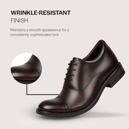 Image of FAUSTO Men's Formal Office Meetings Work Lace-Up Derby Shoes