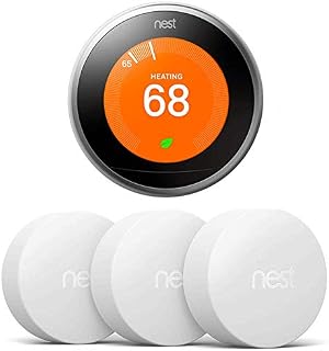Nest T3007ES Learning Thermostat - 3rd Gen - (Stainless Steel) with 3 Pack