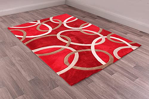 Image of Carpet Mahal Export Quality Handmade Tuffted Pure Woollen Carpet for Living Room Bedroom Size 6 x 9 feet (180X270 Cm) Color-Multi