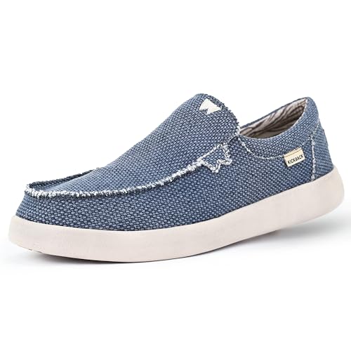 Kickback Don Juan - Mens Slip On Loafers - Lightweight Canvas Slip in Shoes - Mens Loafers - Slip on Summer Shoes - Designed with a Lower Volume to Fit a Slimmer Foot