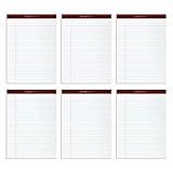 TOPS 8.5 x 11 Legal Pads, 6 Pack, Premium Docket Gold Brand, Wide Ruled, Thick White Paper, Sturdy Back, 50 Sheets, Made in USA (99709)