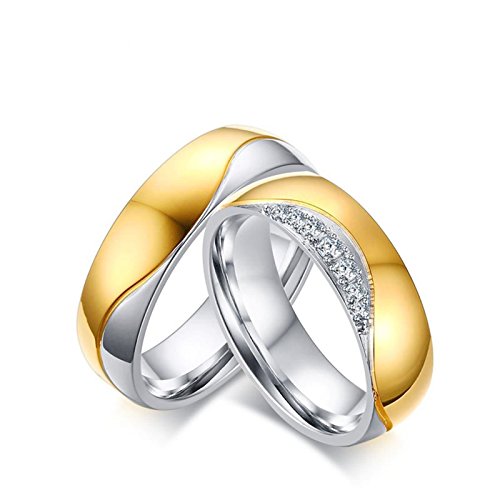 Alliance homme femme acier bicolore et oxydes, la perfection durable