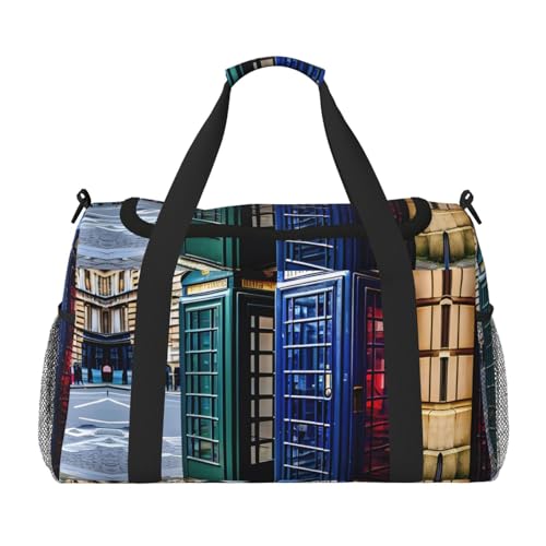 Sac de sport cabine téléphonique britannique noir fini les sacs de fitness banals