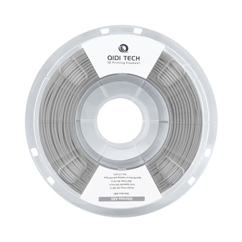 R QIDI TECHNOLOGY Odorless ABS Filament 1.75mm, 3D Printer Filament, 1 KG Spool (2.2lbs), 3D Printing Filament Fit Most FDM 3D Printers, Gray