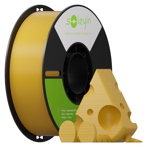 PETG 3D Printer Filament 1.75mm, Neatly Wound Strong Toughness Filament, Smooth Glossy Finish, 1 kg Spool(2.2lbs) Dimensional Accuracy +/- 0.02mm, Fit Most FDM Printers (Ginkgo Yellow)