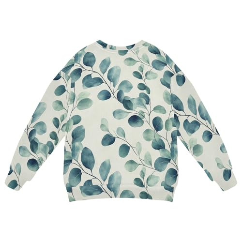 JUNZAN Cartoon Eucalyptus Leaf Little Kids Hoodie Sweatshirt Crewneck Boys Sweat Shirt Athletic 4T2