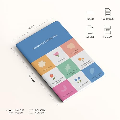 Image of FACTOR NOTES A6 Notebook (In Your Control) | Ruled, 160 Pages, 90 GSM Thick Paper | Cute Aesthetic Notebook for Women