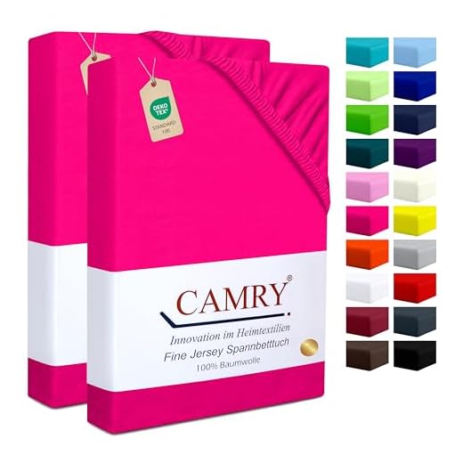 CAMRY Basics 2er-Set Spannbettlaken Bettlaken Baumwolle Spannbetttuch in Pink 90x200 cm - 100x200 cm atmungsaktiv und pflegeleicht
