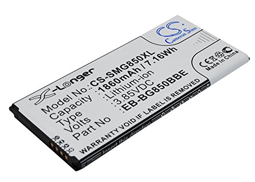 CS-SMG850XL Batería 1860mAh Compatible con [Samsung] Galaxy Alpha, Galaxy Alpha LTE-A, SM-G850, SM-G8508, SM-G8508S, SM-G8509v, SM-G850A, SM-G850F, SM-G850T, SM-S801 sustituye EB-BG850BBC, EB-BG850B