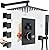 Backnets Shower System with Body Jets, 12 Inch Ceiling Mounted Rain Shower Set, Concealed 3 Way Outlet Digital Display Diverter Valve, Shower System with Valve Matte Black