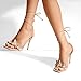 DREAM PAIRS Lace Up High Heels Stilletos for Women Strappy Gladiator Open Square Toe Fashion Dressy Wedding Bridal Pumps Sandals, Size 10, NUDE-PU, SDHS2403W