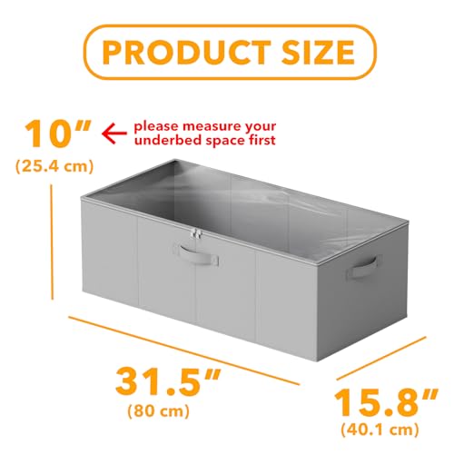 Spaceaid 93CXSN-ZG01-G2 2 Pack 10 Inch High Under Bed Storage Containers thumb #2