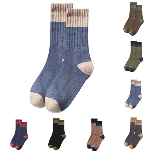 Odor Resistant Dress Socks for Men Cotton Business Crew Socks Patterned Dress Socks Funny Contrast Color Block Sock