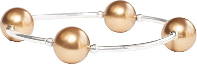 Made As Intended the Blessing Bracelet - 12MM Gold Toned Crystal Pearls
