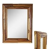 Origineller Rahmen aus Teak-Holzstücken in natürlichem Braun