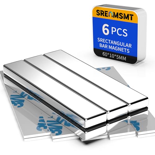 Image of Powerful Neodymium Bar Magnets, 6 Pack N52 Heavy Duty Magnet, 60x10x5mm