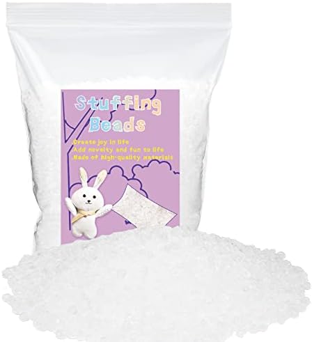 FTEVEN 450g / 15.9oz Toy Stuffing Beads, Premium Plastic Weight Stuffed Beads, Polyethylene Filler Beads, Plastic Transparent Stuffing Beads for Filling Bean Bags, Animal Toys, DIY Crafts