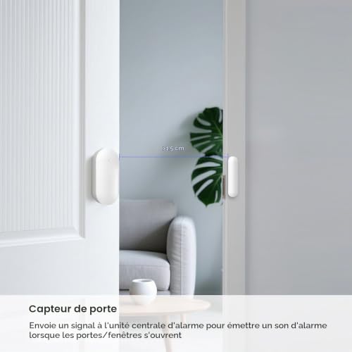 XNH Écran Tactile 4,3" Alarme Maison sans Fil, GSM/WiFi Système d'Alarme, 12 Pack: 120DB Sirène, 4 Capteurs de Fenêtre et de Porte, 2 Détecteur de Mouvement, Compatible avec Alexa, Google Assistant – vue 8