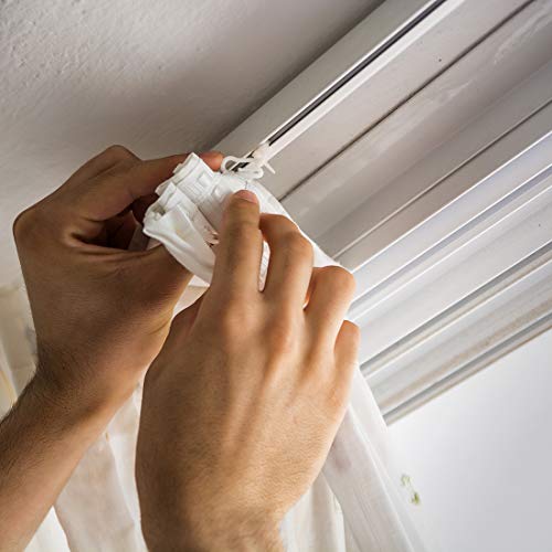 Ganchos de plástico para cortina de ventanas uxcell de alta resistencia y suave deslizamiento 5