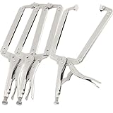 JOIKIT 3PCS 18 Inch C-Clamp Locking Pliers, Welding Pliers Set, Large Face C Clamp with Swivel Pads, Vise Grip C-Clamp for Woodworking Carpentry, Welding, Electrical Equipment