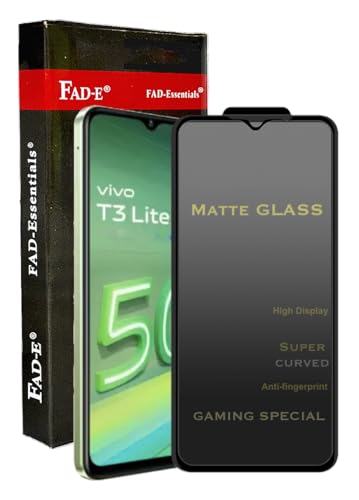 Image of FAD-E Matte Tempered Glass Screen Protector Guard for Vivo T3 Lite 5G / iQOO Z9 Lite 5G (Matte Transparent)