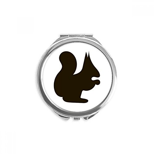 Miroir de poche écureuil noir compact pour votre sac à main de voyage