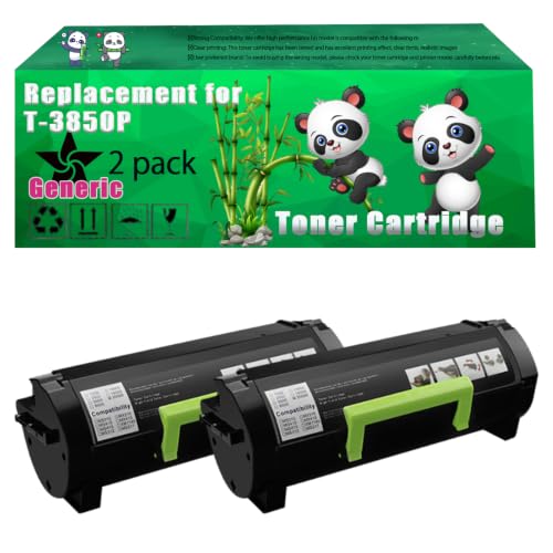 Image of Replacement T-3850P Toner Cartridge Compatible for Toshiba E-Studio 385P 385S Printers, Up to 10000 Pages, Vivid Colors, Contains Chip (2-Pack Black)