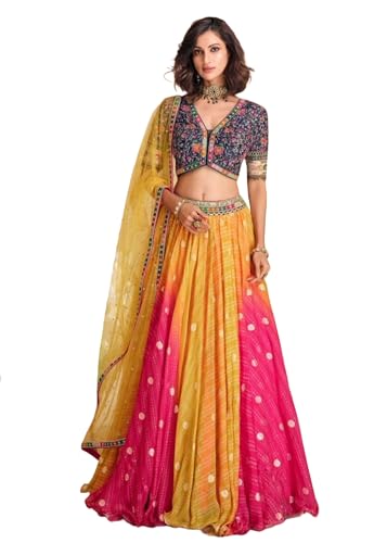 Lehenga 11652 en soie jacquard pure pour briller lors des mariages