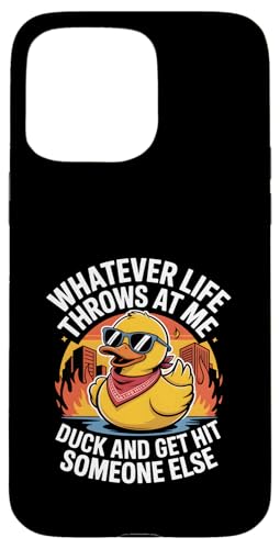 Funny Duck Whatever Life Throws Me ����Ȍ��t �X�}�z�P�[�X iPhone 15 Pro Max �p