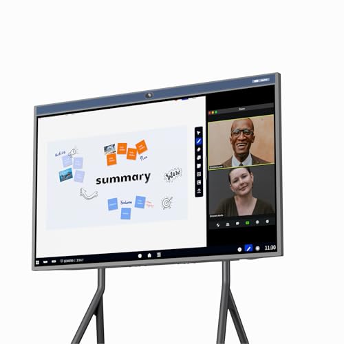 NearHub S55 55�^ �d�q���� �C���^���N�e�B�u�z���C�g�{�[�h �i�X�^���h�t���j 4K UHD �^�b�`�X�N���[�� AI�L�p�J�����E24MEMS�}�C�N���� Web��c�p �I�[���C������ �X�}�[�g�{�[�h ������c���E������� ���{��T�|�[�g