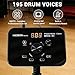 MOSEN Electric Drum Set with 4 Quiet Drum Pads, 2 Pedal, Sticks, Headphone, Electronic Drum with 195 Sounds, 20 Drum kits for beginners, MED-X1
