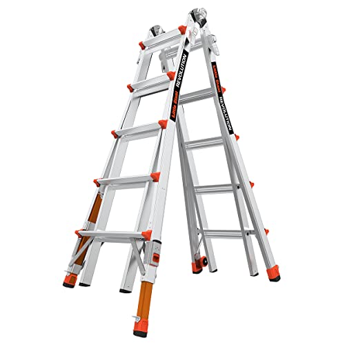 Revolution 2.0, Model 22 - ANSI Type IA - 300 lb Rated, Aluminum Articulated Extendable Ladder with TIP & Glide Wheels and Ratchet Levelers