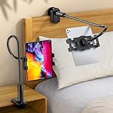 bokilino Gooseneck Tablet Holder Stand for Bed Adjustable Flexible Long Arm Tablets Mount Clamp on Table Compatible with iPad Air Mini | Galaxy Tabs | Kindle Fire | Switch or Other 4.7-12.9' Devices