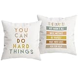 HUYAW Colorful You Can Do Hard Things Inspirational Quotes Throw Pillow Cover, Motivational Gifts, T